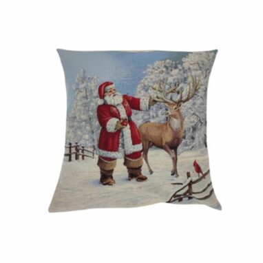 Housse de coussin Le cerf du Père Noël