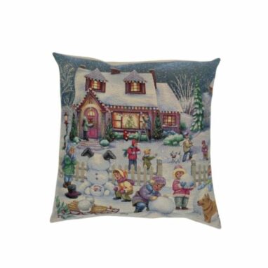 Housse de coussin Les enfants s'amusent pour Noël